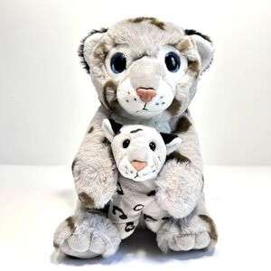 Plush Toy Snow Leopard Mother & Baby – Stuffed Animal Duo 8.5" RED PANDA NETWORK